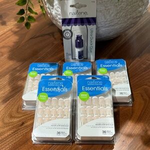 Nailene Essentials Short Court French Manicure Square Nails Lot NWT
